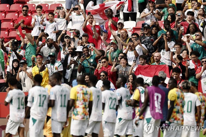 승리를 자축하는 세네갈 축구 팬들.연합뉴스
