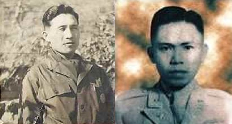 7월의 전쟁 영웅에 선정된 육근수 대한민국 육군 준장(왼쪽, 1923.02.02.~1953.07.14.)과 콘라도 디 얍 필리핀 육군 대위(1921.01.02.~1951.04.23.). 국가보훈부 제공
