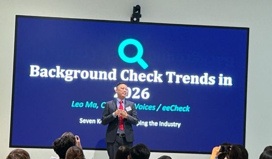이이체크 대표이사 Leo Ma가 기조 연설을 진행하고 있다 [사진=이이체크(eeCheck)]
