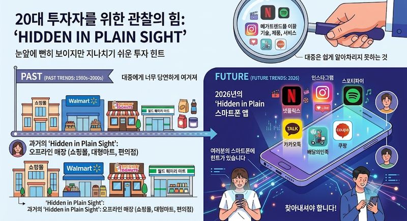 자신의 생활 속에 투자의 답이 있다. 제미나이 생성 이미지. 위 이미지에 쓰인 앱이나 서비스는 참고 예시일 뿐 투자를 권유하는 목적이 아님을 밝힙니다.