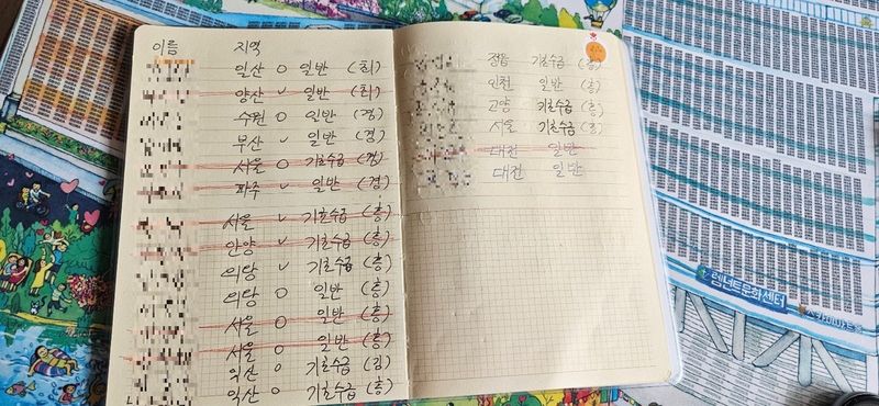 모집책의 수첩 (출처=연합뉴스)