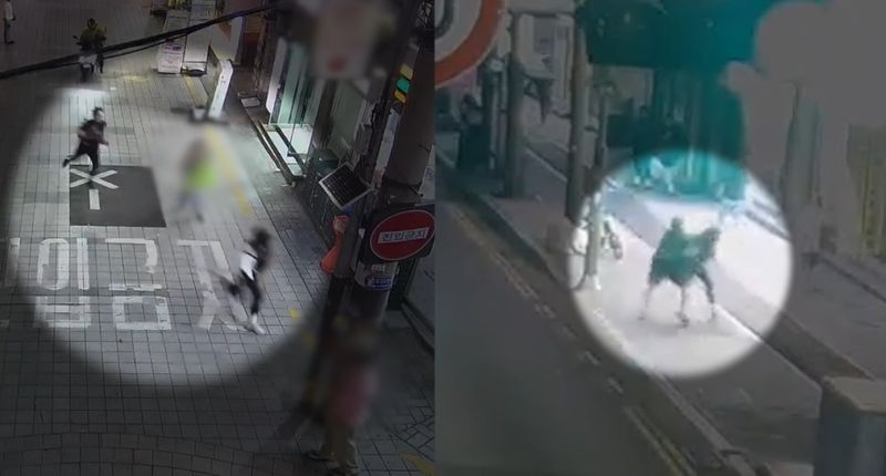 지난달 23일 오후 8시 10분쯤 부산 남구 대연동 한 도로에서 배달 오토바이 운전자 A 씨가 신호위반으로 경찰의 검문을 받다 도주해 경찰이 추격했다. 두 차례 도주 끝에 A 씨는 시민에게 붙잡혀 검거됐다. (부산 남부경찰서 제공. 재판매 및 DB금지)