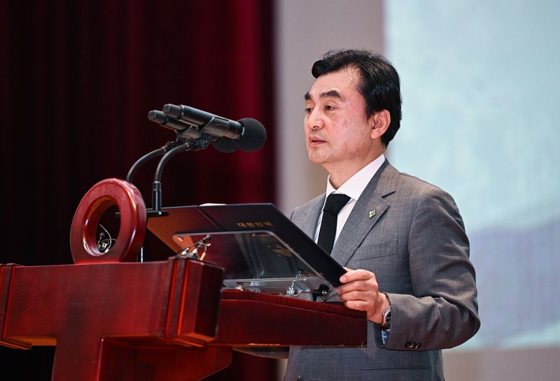 안규백 국방부 장관이 지난 6월 29일 경기 평택 2함대사령부에서 열린 '제2연평해전 승전 24주년 기념행사'에서 기념사를 하고 있다. (공동취재) 2026.6.29 ⓒ 뉴스1 김영운 기자