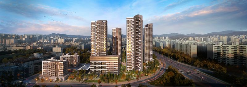 서울주택도시개발공사(SH)의 '관리처분인가 신청 전 사전 검증'으로 소요기간을 단축시킨 송파 한양3차아파트 재건축 투시도. SH 제공