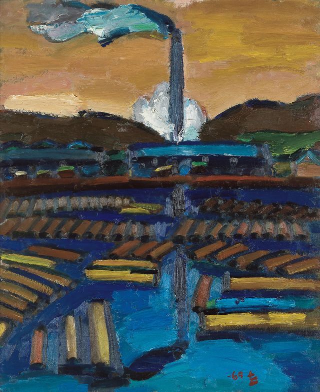 Lot.32, 박고석,〈대성목재〉oil on canvas, 73×61cm, 1969, 추정가 2천 5백만 원 ~ 5천만 원 *재판매 및 DB 금지