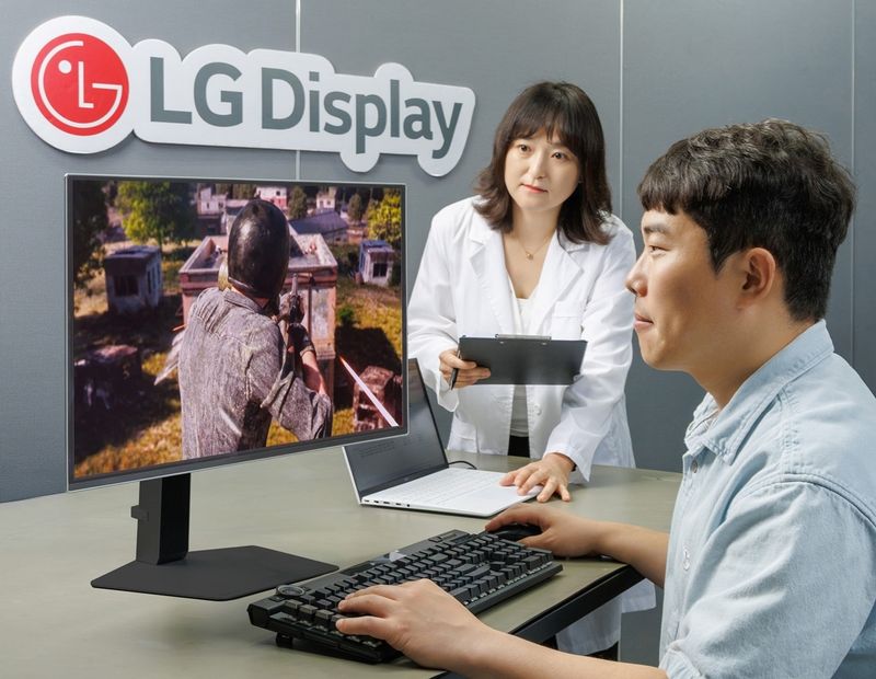 LG디스플레이가 게이밍 OLED 모니터를 활용해 주사율이 높을수록 게임 수행 능력이 향상되는 점을 입증했다.(LG디스플레이 제공)/뉴스1