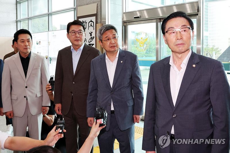 면담 무산에 항의하는 국민의힘 지도부 (출처=연합뉴스)