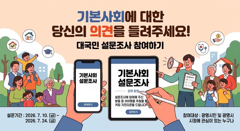 광명시 기본사회 구현을 위한 시민 설문조사.(광명시 제공)