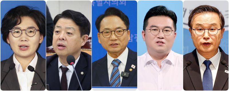 왼쪽부터 더불어민주당 소속 김보미 전 강진군의회 의장, 김영호·박선원·정준호·이건태 의원. (사진=뉴시스DB) *재판매 및 DB 금지