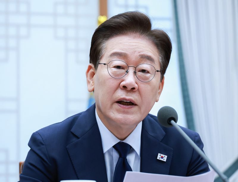 이재명 대통령이 6일 청와대에서 열린 메가프로젝트 민관합동 점검회의에서 발언하고 있다. (청와대통신사진기자단) 2026.7.6 ⓒ 뉴스1 허경 기자