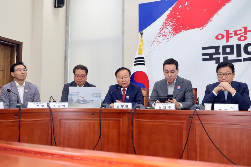 국민의힘 김재원 최고위원이 13일 국회에서 열린 최고위원회의에 참석해 발언하고 있다. 사진=박범준 기자