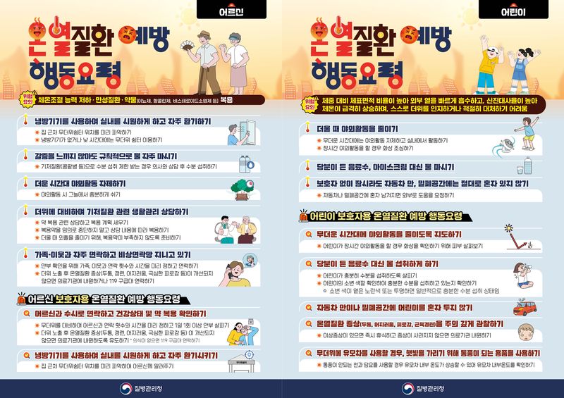 [세종=뉴시스] 온열질환 예방 행동요령 포스터. (사진=질병관리청 제공) 2026.07.06. photo@newsis.com *재판매 및 DB 금지