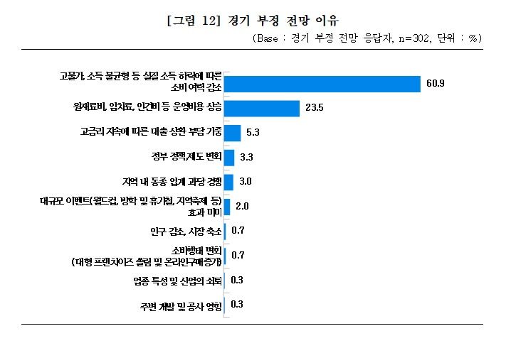 경기 부정 전망 이유. (중소기업중앙회 제공)