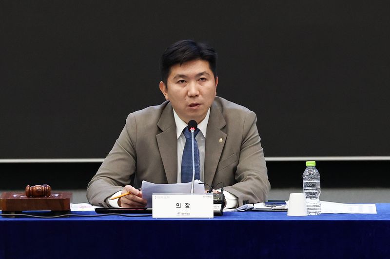 유승민 대한체육회장이 16일 오후 서울 송파구 올림픽파크텔에서 열린 임시대의원총회에서 인사말을 하고 있다. 2026.7.16 ⓒ 뉴스1 최지환 기자