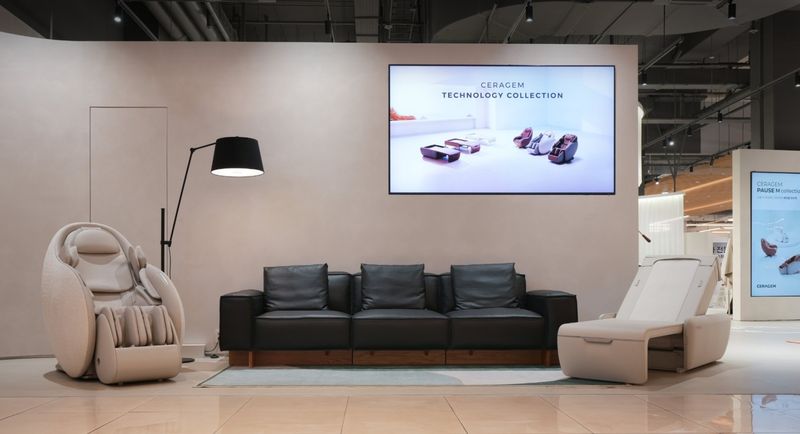 세라젬 웰스토어 용인기흥점 내 카레클린트와 협업한 공간 전경. 세라젬 제공