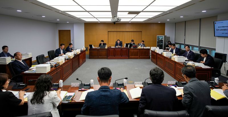 [전주=뉴시스] 김민수 기자= 전북특별자치도의회 13대 전반기 교육위원회 업무보고 청취 모습. *재판매 및 DB 금지