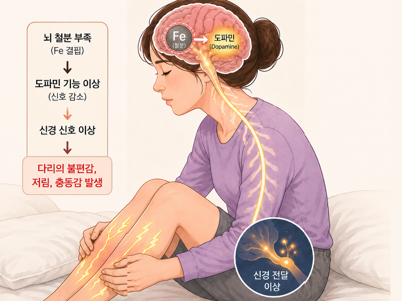 하지불안증후군의 발병 원인은 아직 명확하게 규명되지 않았지만 뇌의 도파민 시스템의 불균형이 주요 원인으로 지목된다. /사진=챗GPT