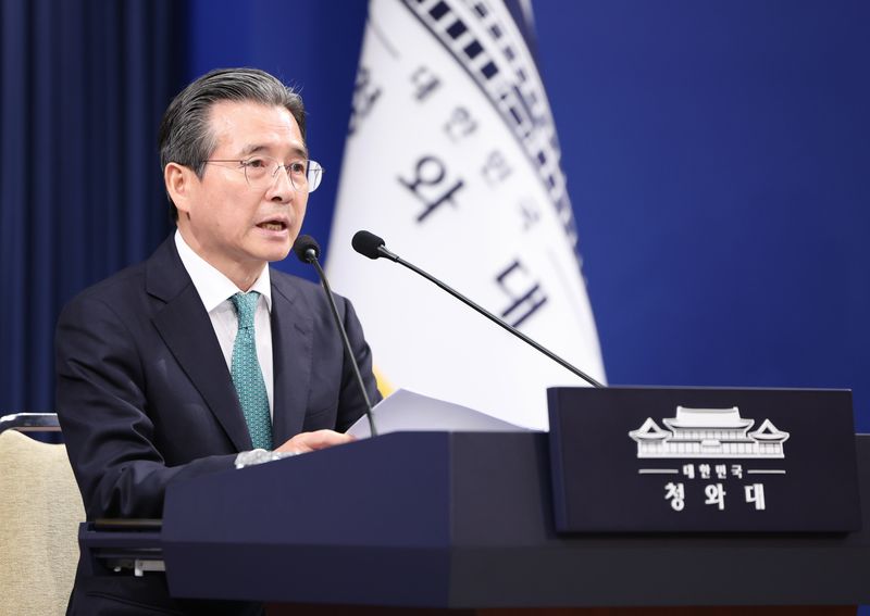김용범 정책실장이 22일 청와대 춘추관에서 대통령 순방 일정 관련 브리핑을 하고 있다. 2026.7.22 ⓒ 뉴스1 허경 기자