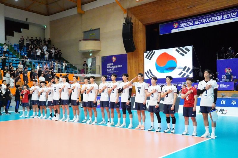 남자 배구 대표팀이 22일 브라질과의 평가전에서 승리했다. (대한배구협회 제공)