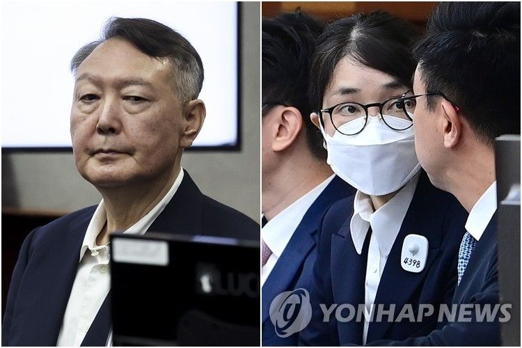 법정 출석한 윤석열·김건희 (출처=연합뉴스)