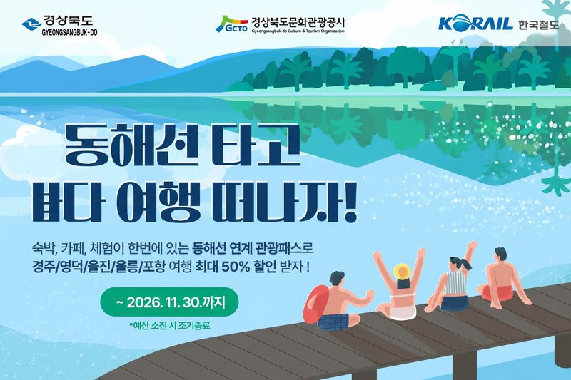 경북도는 23일 동해선 KTX-이음 신규 투입에 맞춰 개발한 ‘동해선 관광패스’를 코레일 플랫폼에서 판매한다. /뉴스1