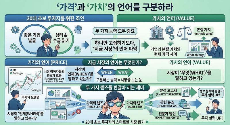 가격과 가치의 언어를 구분하라. 제미나이 생성 이미지