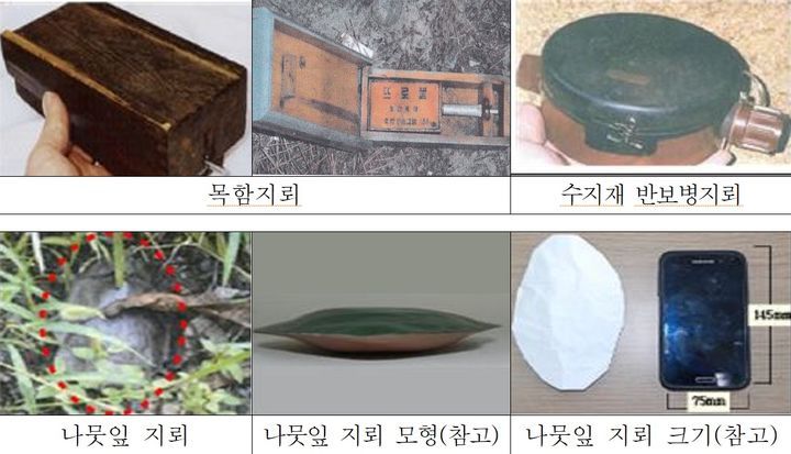 북한 측이 매설한 지뢰 자료사진. 합참 제공
