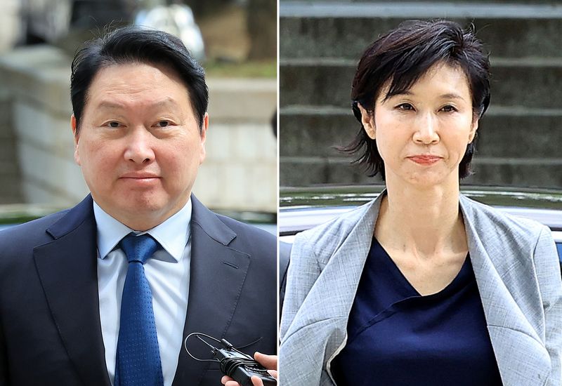 최태원 SK그룹 회장과 노소영 아트센터 나비 관장. 2026.7.24 ⓒ 뉴스1 이호윤 기자