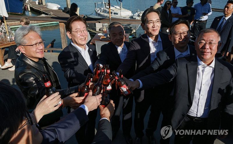 이재명 대통령, 글로벌 AI 리더 만찬 (출처=연합뉴스)