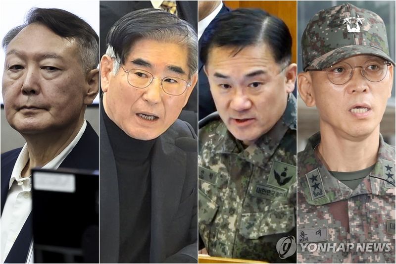 윤석열·김용현·여인형·김용대 (출처=연합뉴스)