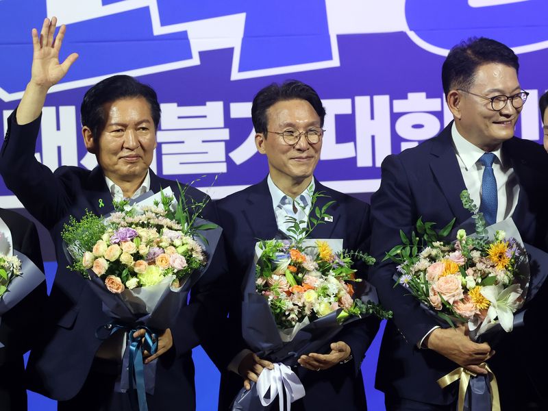 전국으로 흩어진 '與당권 3인방'…팀정청래-팀김민석 뭉치고 송영길 독자행보