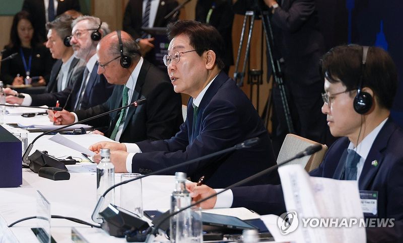 이재명 대통령, 한-브라질 비즈니스 라운드테이블 발언 (출처=연합뉴스)