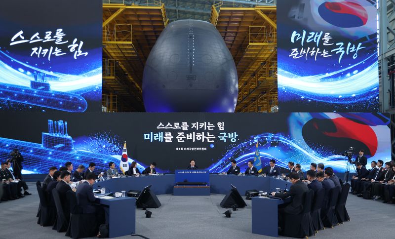 [창원=뉴시스] 고범준 기자 = 이재명 대통령이 26일 경남 창원시 진해구에서 열린 '제1회 미래국방전략위원회'에서 발언하고 있다. 2026.05.26. bjko@newsis.com