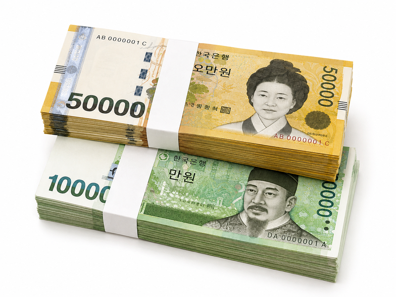 만원권, 오만원권. 챗GPT로 생성한 이미지