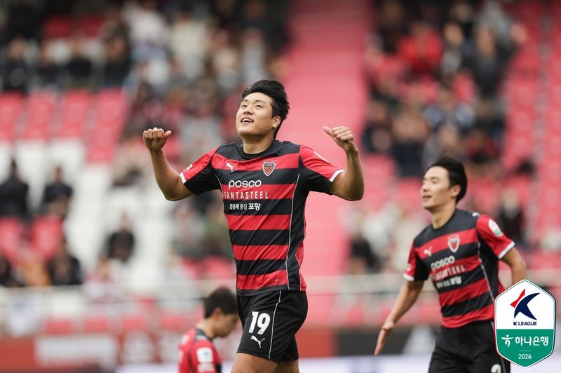 [서울=뉴시스] 프로축구 K리그1 포항 스틸러스의 이호재. (사진=한국프로축구연맹 제공) 2026.04.04. photo@newsis.com *재판매 및 DB 금지