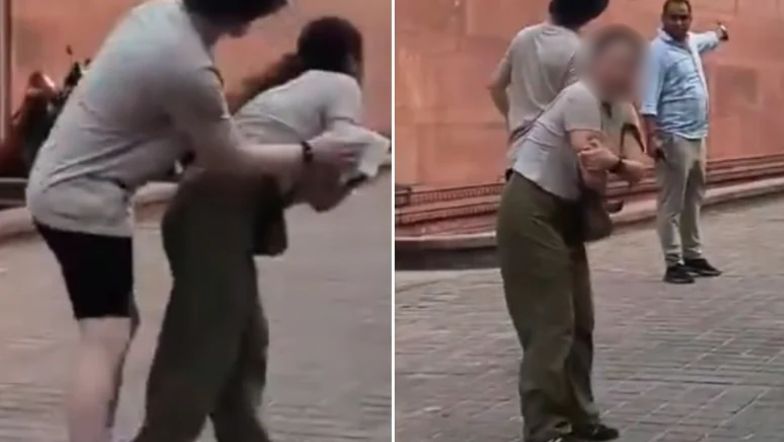 지난 26일 인도 타지마할에서 한국인 관광객이 원숭이에게 팔을 물리는 사고가 발생했다./사진=인디아 투데이, 연합뉴스TV