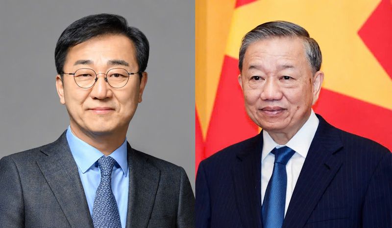 김윤덕 국토교통부 장관(왼쪽) 및 또럼 베트남 당 서기장·국가주석. (사진 출처: 국토교통부, 베트남 정부)