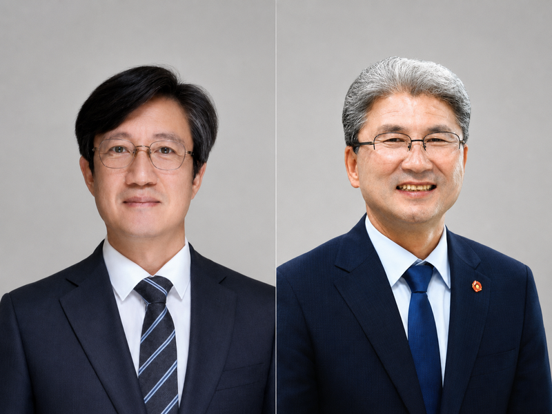 민선 9기 제주도정의 첫 기후경제부지사로 지명된 이창흠 전 환경부 기후탄소정책실장(왼쪽)과 제주시장 임용후보자 이상봉 전 제주도의회 의장. 두 후보자는 제주도의회 인사청문을 거쳐 8월 중 최종 임용 여부가 결정된다. /사진=제주특별자치도 제공