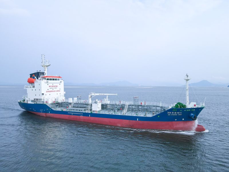 SK오션플랜트가 2020년 인도한 3990DWT급 SUS Chemical Tanker. SK오션플랜트 제공