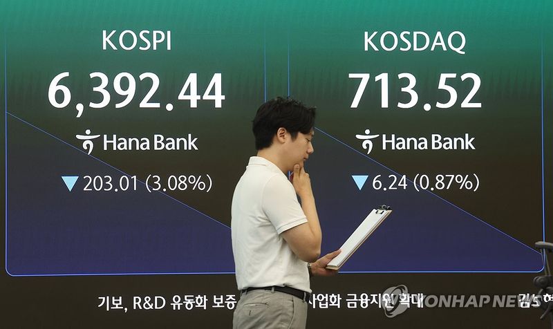 역대급 폭등했던 코스피, 3%대 하락 출발 (출처=연합뉴스)