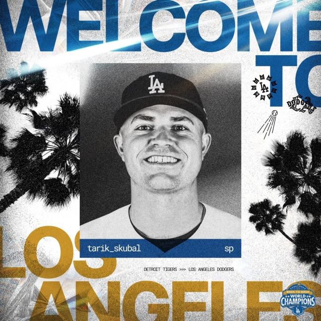MLB 다저스로 트레이드 된 스쿠발.(LA 다저스 SNS 캡처)