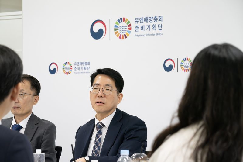 황종우 해양수산부 장관이 지난 3일 유엔해양총회 준비기획단 출범 기념 현판식에서 발언하고 있다. 해양수산부 제공