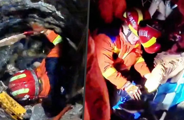 한 부부가 어느 저녁 인근 풀밭으로 매미를 잡으러 갔다. 아내가 깊이 5m의 수직 구덩이에 빠지자 남편은 아내 곁에 있기 위해 뒤따라 뛰어들었다. 사진=중국 SNS(더우인) 캡처