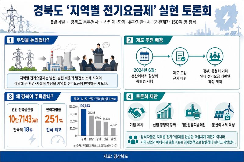 경북도는 4일 동부청사에서 산업계와 학계, 유관기관, 시·군 관계자 등 150여명이 참석한 가운데 ‘지역별 전기요금제 실현 토론회’를 개최했다. ⓒ 뉴스1 김대벽기자