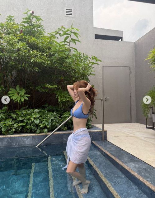41세 산다라박, 군살 없는 슬림 비키니 자태…쭉뻗은 각선미