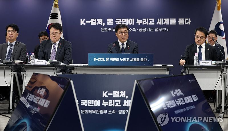 문체부 소속·공공기관 업무보고. 연합뉴스