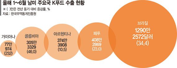 한국의 매운맛 남미서도 통했다…라면 수출 81%↑