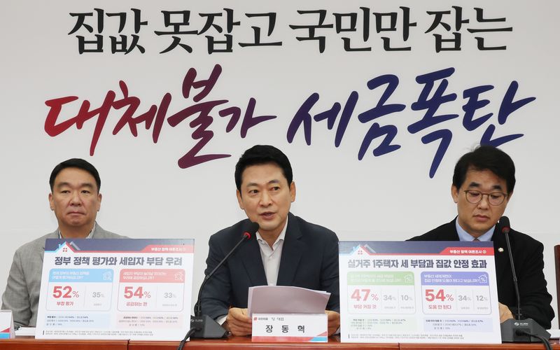 장동혁 국민의힘 대표가 7일 오전 서울 여의도 국회에서 열린 부동산 정책 정상화 특별위원회 전체회의에서 모두발언을 하고 있다. 뉴스1