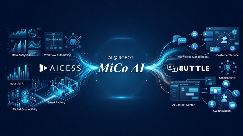 [서울=뉴시스] 미코 그룹이 인공지능(AI) 기술 기업 '에이아이세스(AICESS)'와 컨택센터 솔루션 기업 '부뜰정보시스템' 통합 법인 '미코 AI(MiCo AI)'. 2026.07.10. (사진=미코AI 제공) *재판매 및 DB 금지