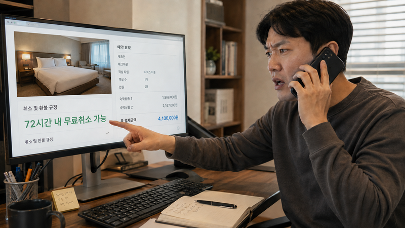 72시간 전 무료취소라더니 하루 만에 환불불가? 숙박 예약 주의보